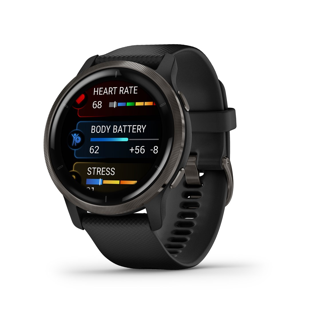Garmin Venu 2 3.3 cm (1.3") AMOLED 45.4 mm Digital 416 x 416 pixels Touchscreen Wi-Fi GPS (satellite)
