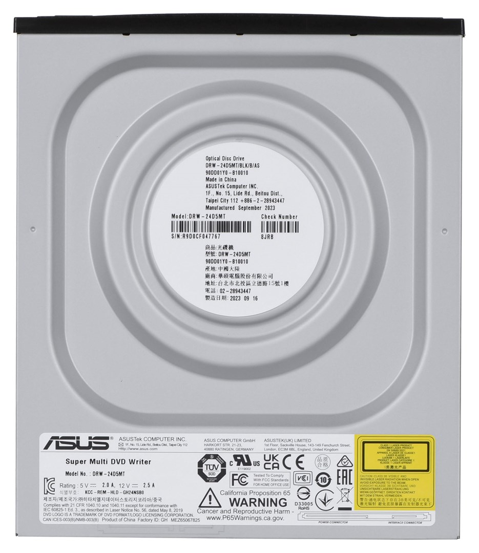 ASUS DRW-24D5MT optical disc drive Internal DVD Super Multi DL Black