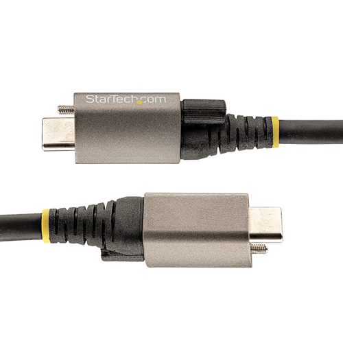 StarTech.com 20" (50cm) Top Screw Locking USB C Cable 10Gbps - USB 3.1/3.2 Gen 2 Type-C Cable - 100W (5A) Power Delivery Charging, DP Alt Mode - Single Screw Lock, USB-C Cord Charge/Sync