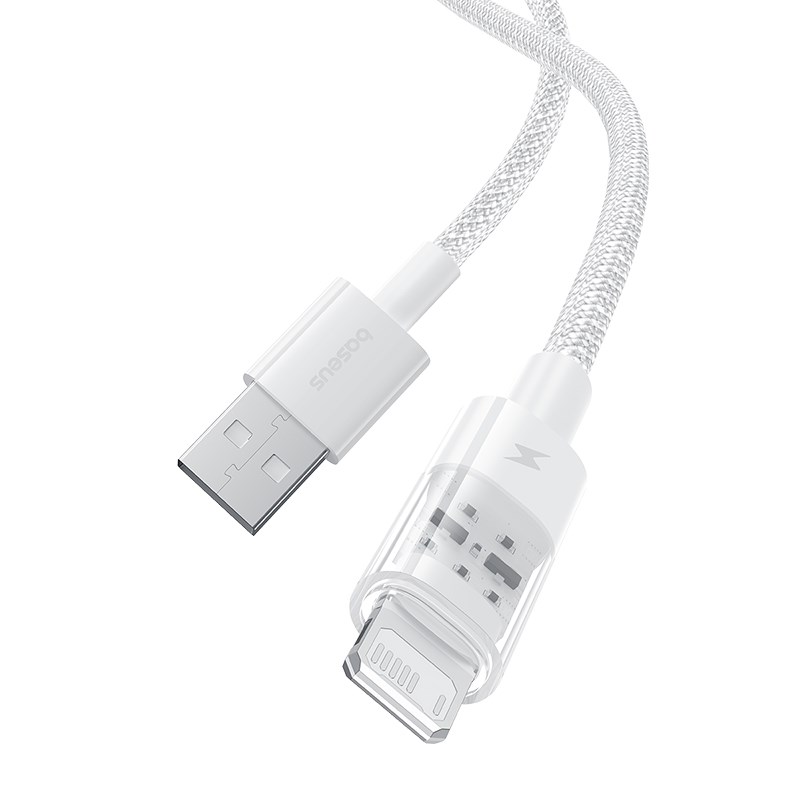 Baseus Gem USB to IP 2.4A fast charging cable 2 m White