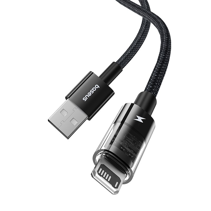 Baseus Gem USB to IP 2.4A fast charging cable 2 m Black