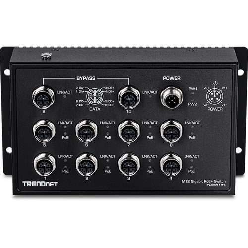 Trendnet TI-XPG102 network switch Unmanaged Power over Ethernet (PoE) Black