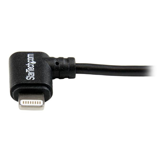 StarTech.com 2 m (6 ft.) USB to Lightning Cable - Right Angle iPhone / iPad / iPod Charger Cable - 90 Degree Lightning to USB Cable - Apple MFi Certified - Black