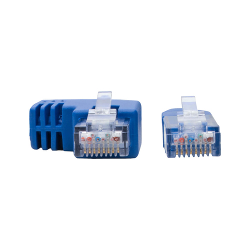 Tripp Lite Left-Angle Cat6 Gigabit Molded UTP Ethernet Patch Cable (RJ45 Left-Angle M to RJ45 M), Blue, 0.31 m