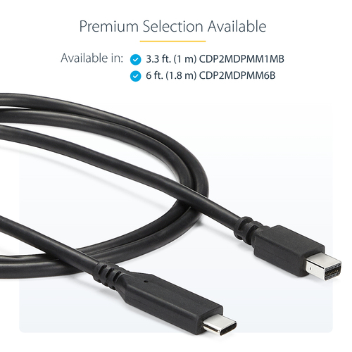 StarTech.com 1 m (3.3 ft.) USB-C to Mini DisplayPort Cable - 4K 60Hz - Black