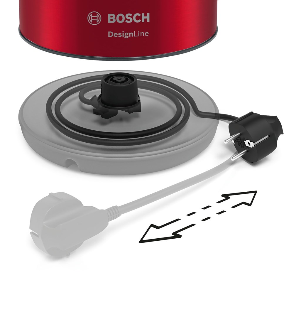 Bosch TWK3P424 electric kettle 1.7 L 2400 W Grey Red .