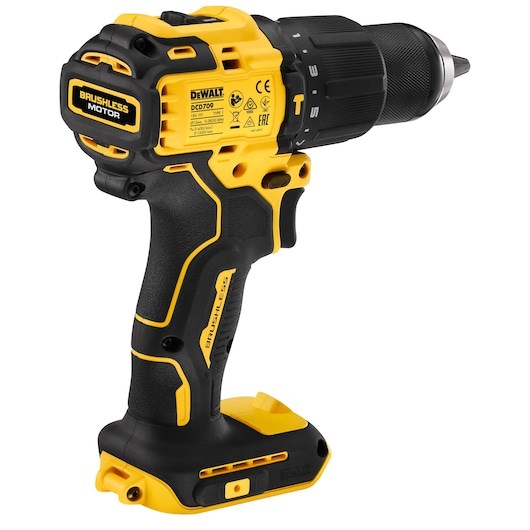 DeWALT DCD709N-XJ drill 1650 RPM Keyless 1.2 kg Black  Yellow