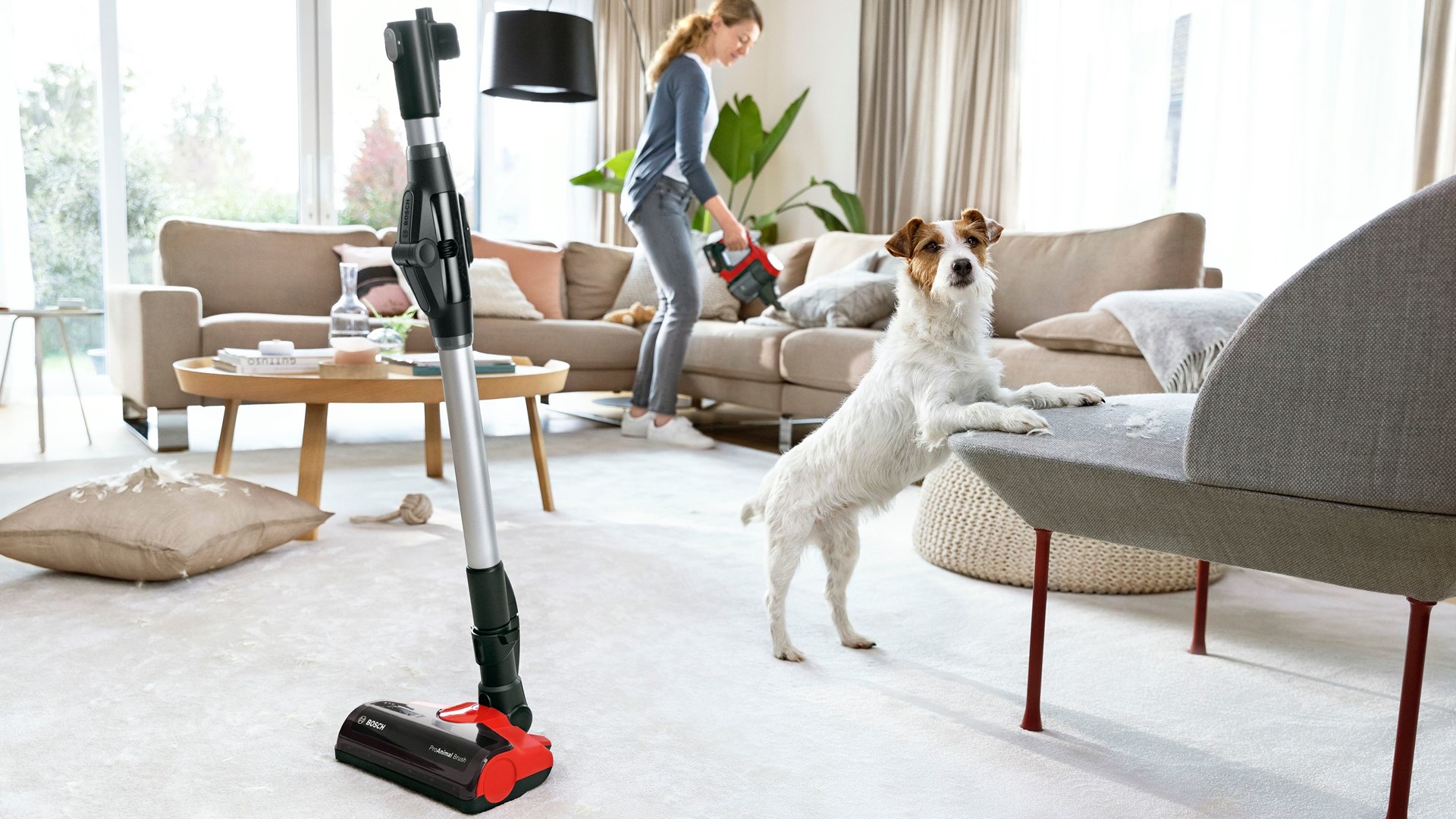 Bosch BCS711PET stick vacuum/electric broom Battery Dry Bagless 0.3 L Black, Red 3 Ah