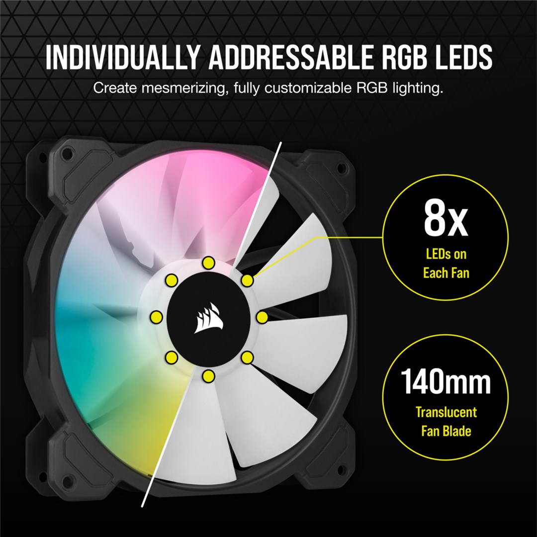 Corsair SP140 RGB ELITE Computer case Fan 14 cm Black 1 pc(s)