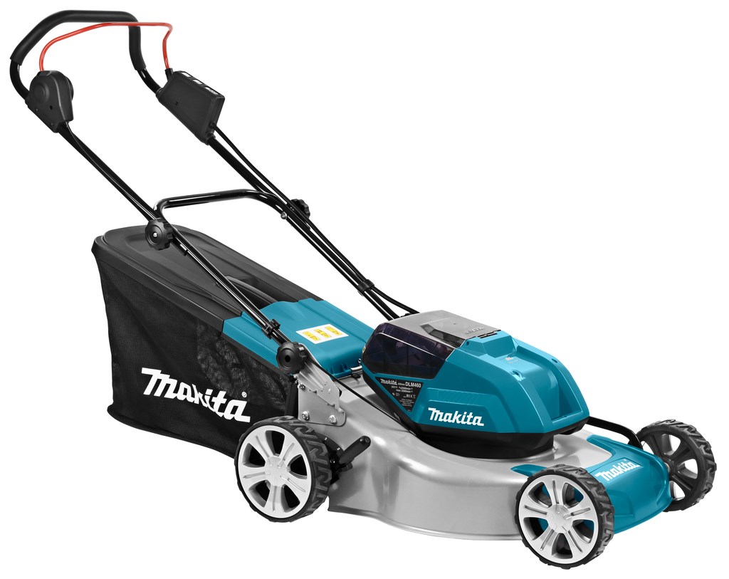 Makita DLM460PT2 lawn mower Walk behind lawn mower Battery Black  Blue  Grey
