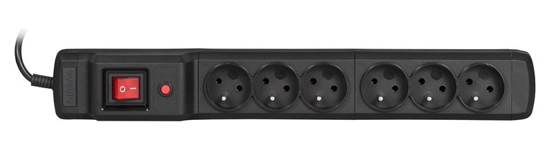 Activejet COMBO 6GN 5M black power strip with cord