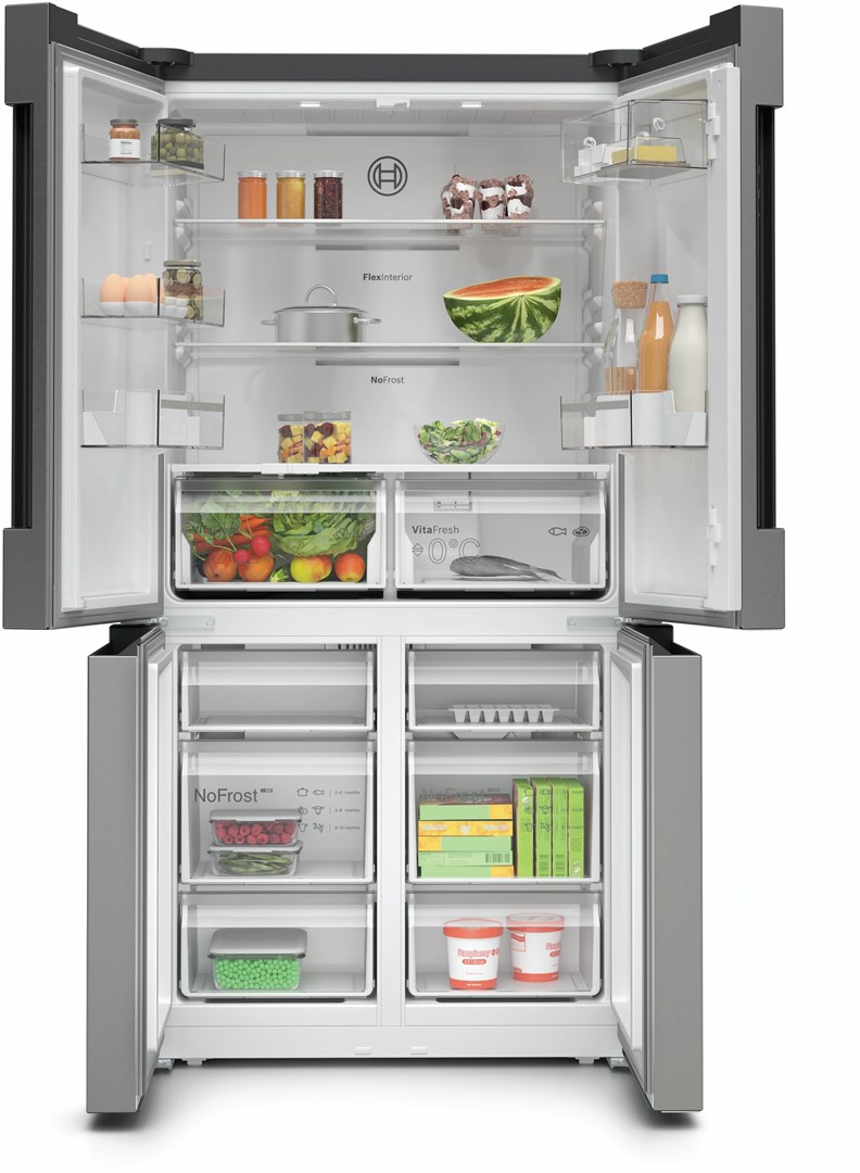 Bosch Serie 4 KFN96VPEA side-by-side refrigerator Freestanding 605 L E Stainless steel