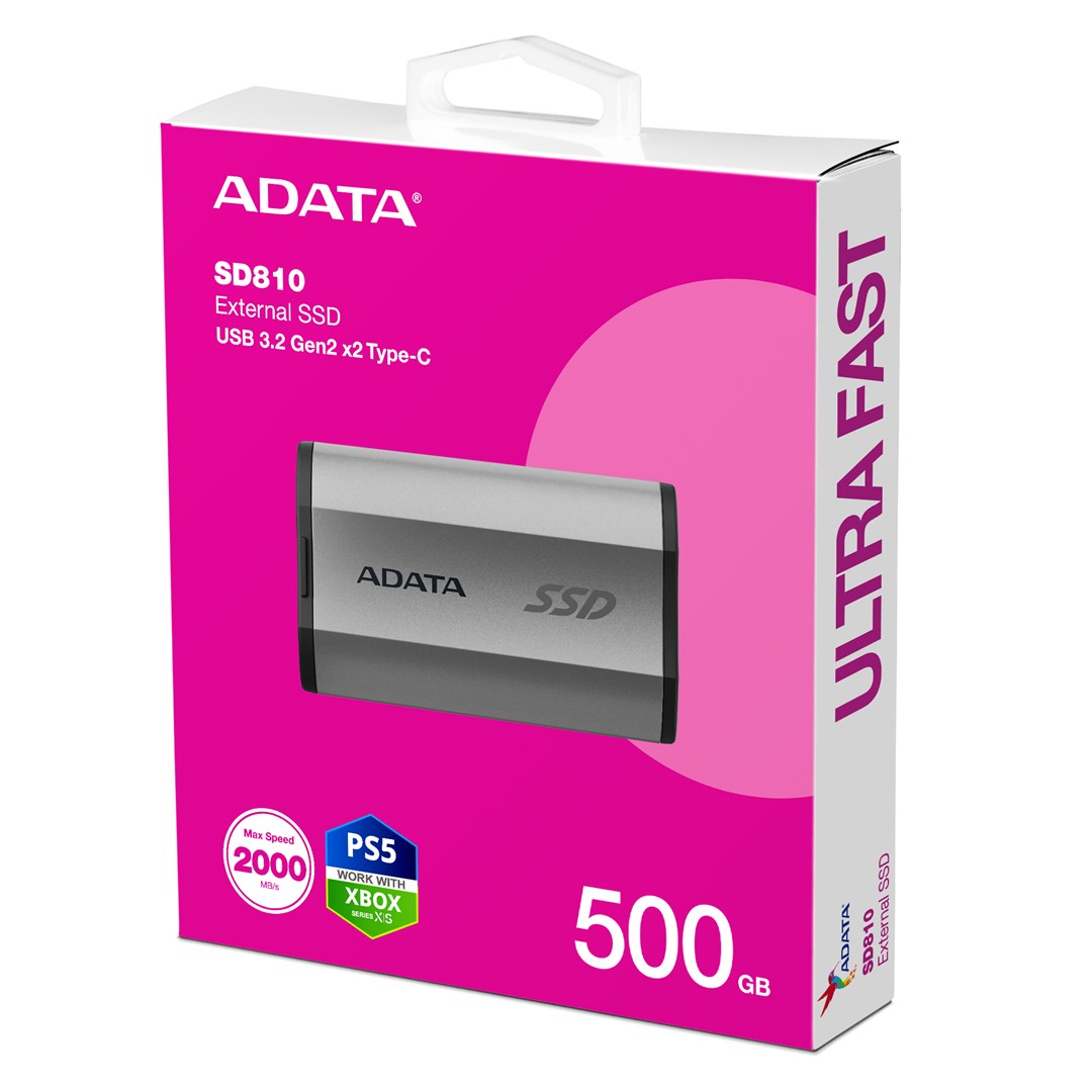 ADATA SD810 500 GB USB Type-C USB 3.2 Gen 2x2 Black, Silver