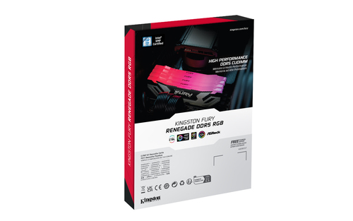 Kingston Technology FURY 24GB 8400MT/s DDR5 CL40 CUDIMM Renegade RGB Silver XMP