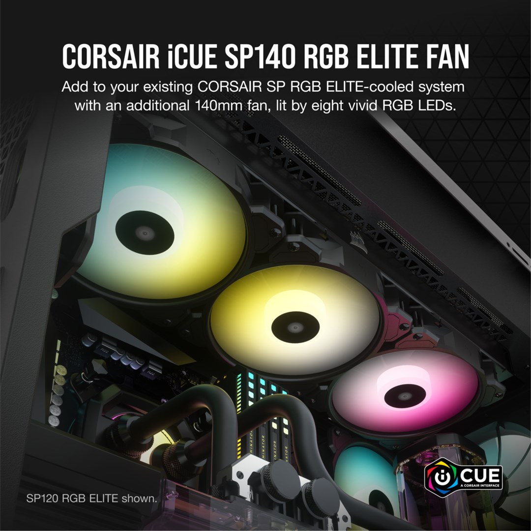 Corsair SP140 RGB ELITE Computer case Fan 14 cm Black 1 pc(s)