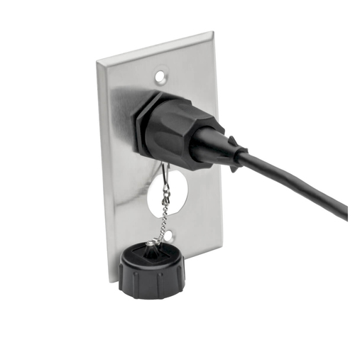 Tripp Lite N206-FP02-IND 2-Port Single Gang Faceplate, Stainless Steel, Industrial Grade, IP44, TAA