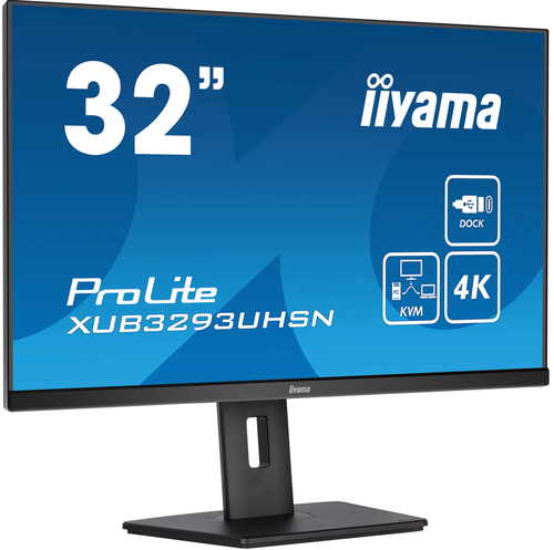 iiyama ProLite XUB3293UHSN-B5-STD computer monitor 80 cm (31.5") 3840 x 2160 pixels 4K Ultra HD LCD Black