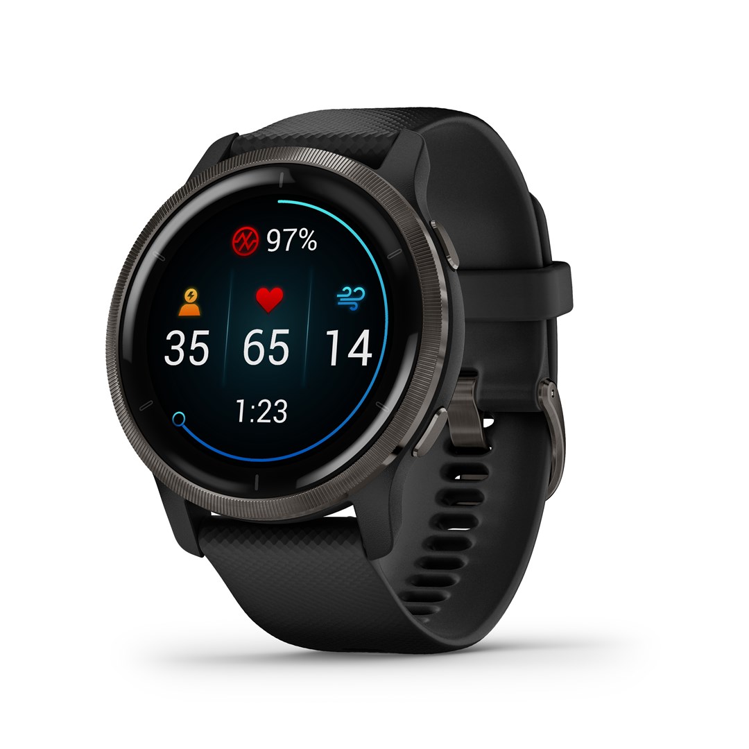Garmin Venu 2 3.3 cm (1.3") AMOLED 45.4 mm Digital 416 x 416 pixels Touchscreen Wi-Fi GPS (satellite)
