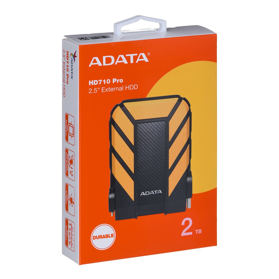 ADATA HD710 Pro external hard drive 2 TB 2.5" Micro-USB B 3.2 Gen 1 (3.1 Gen 1) Black, Yellow