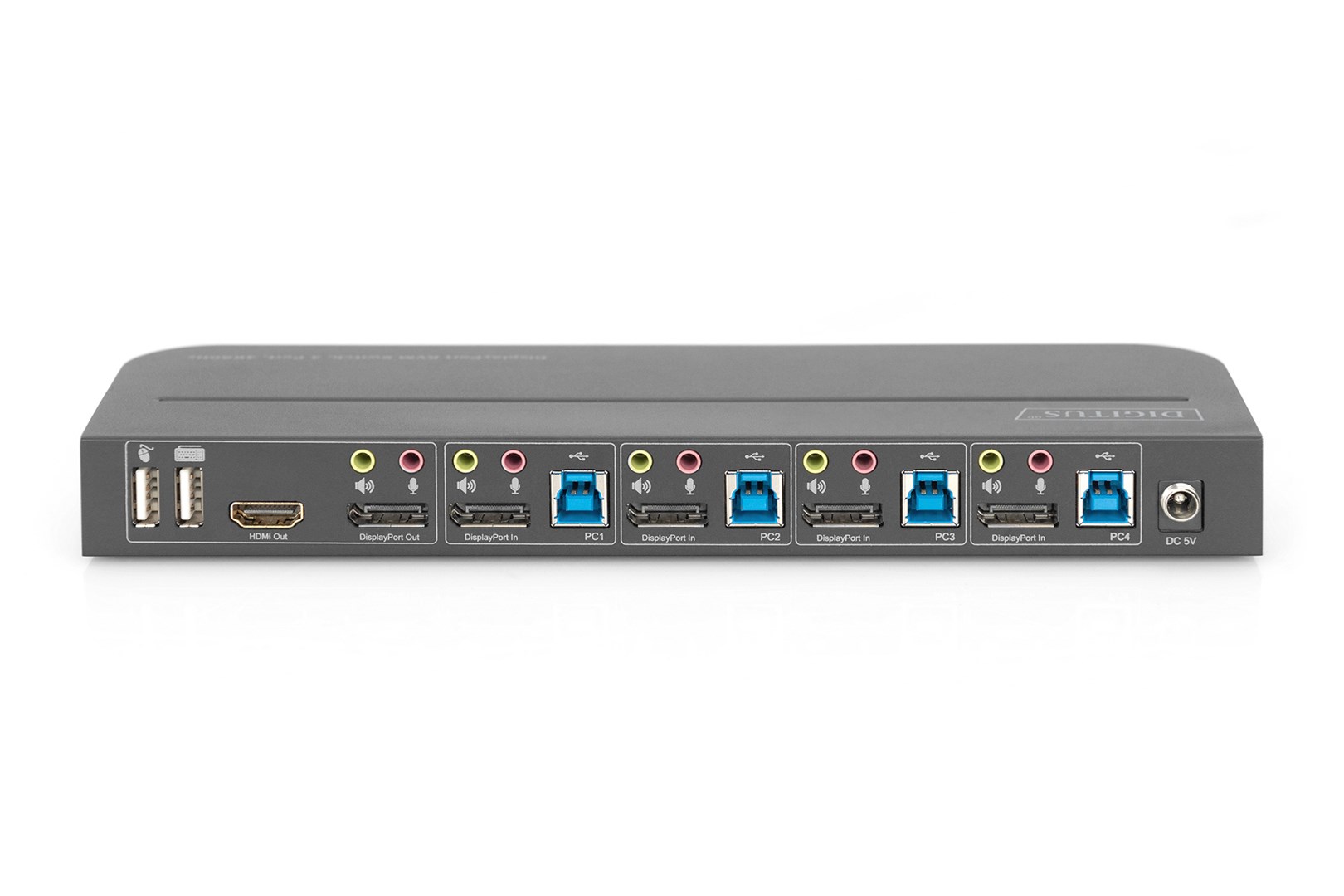 Digitus KVM Switch, 4-Port, 4K60Hz, 4 x DP in, 1 x DP/HDMI out