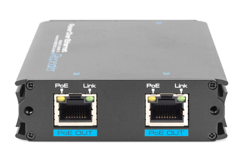 Digitus 1 Port zu 2 Port Fast Ethernet PoE+ Repeater, 802.3 af/at