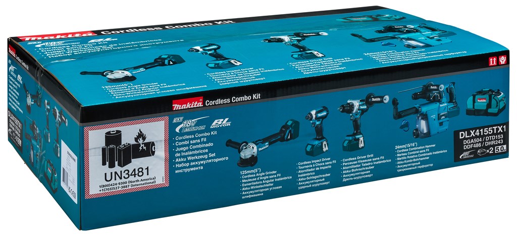 Makita DLX4155TX1 power tool combo kit Battery