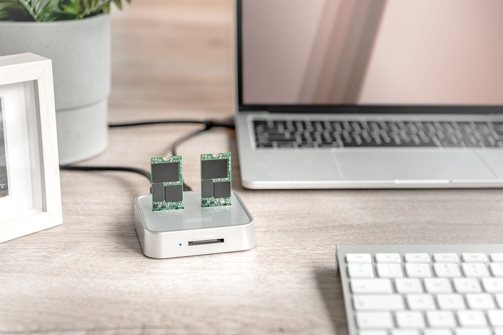 Digitus M.2 NVMe + M.2 SATA SSD Docking Station with SD Express Card Reader, USB-C™