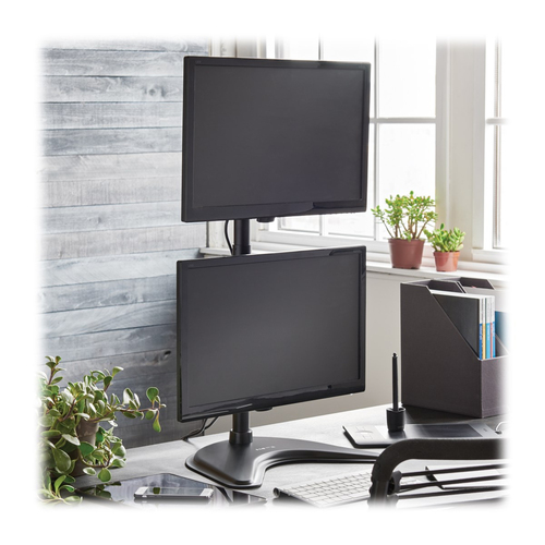 Tripp Lite DDR1527SDC Dual Vertical Flat-Screen Desk Stand/Clamp Mount, 15 in. to 27 in. Flat-Screen Displays