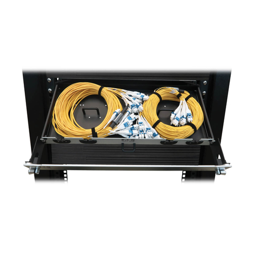 Tripp Lite Preloaded Fiber Panel, 1U - 2x (12x LC/LC Duplex M/M) 24F Trunk Cables, OS2 Singlemode, 20 m (65.6 ft.)