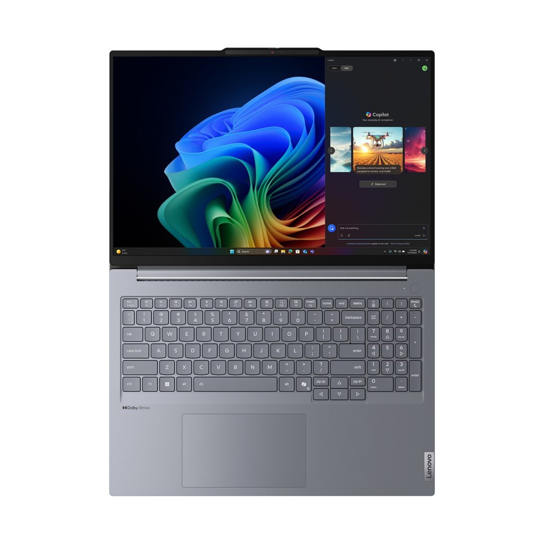 Lenovo ThinkBook 16 G7 QOY Copilot+ PC Qualcomm Snapdragon X1P-42-100 Laptop 40.6 cm (16") WUXGA 32 GB LPDDR5x-SDRAM 1 TB SSD Wi-Fi 7 (802.11be) Windows 11 Pro Grey