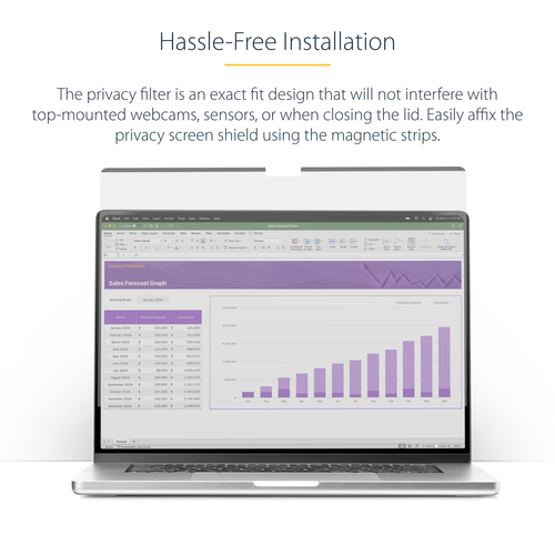 StarTech.com 15-inch MacBook Air 2023 Laptop Privacy Screen, Removable and Reversible Anti-Glare Privacy Filter, Magnetic Laptop Screen Protector w/ 51% Blue Light Reduction