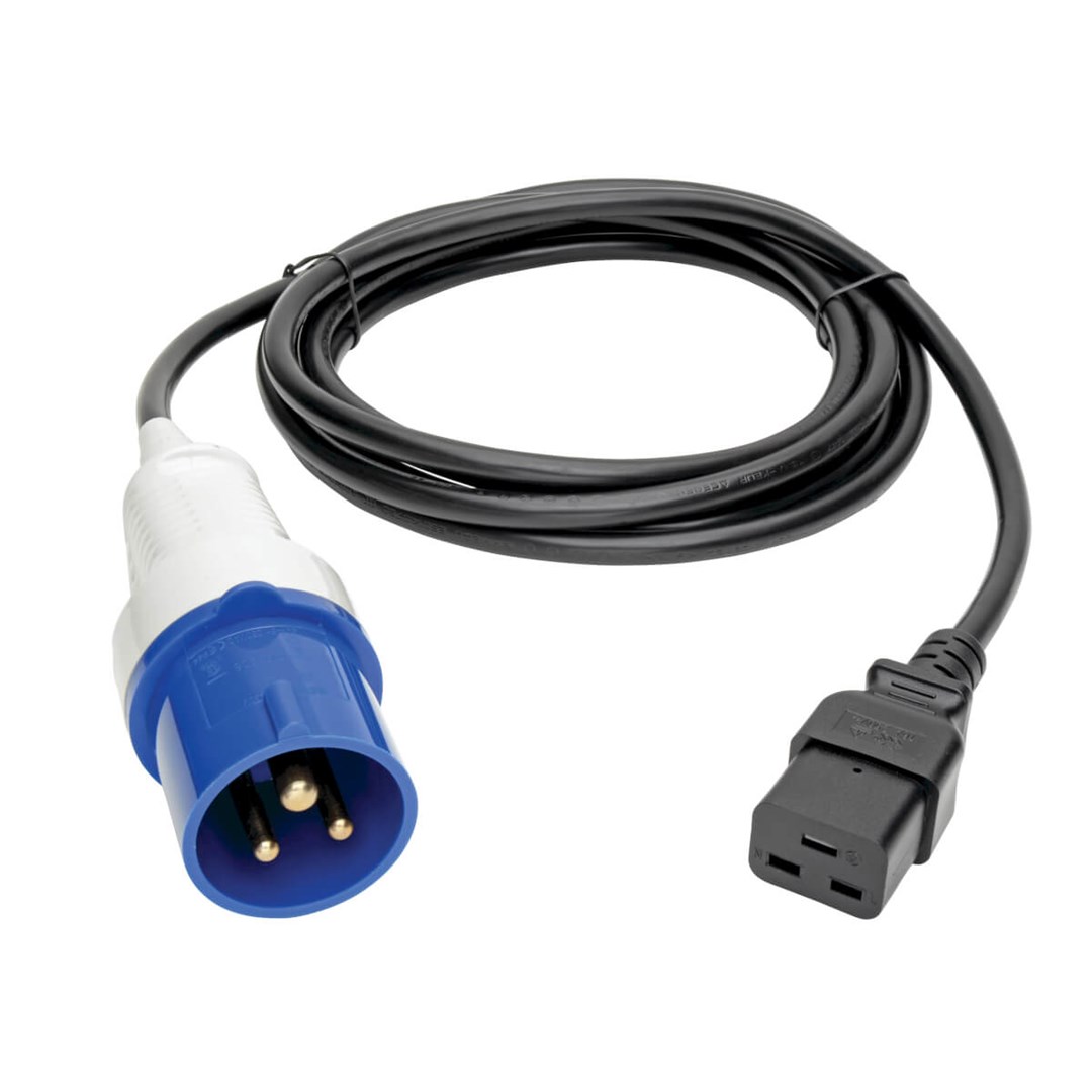 Tripp Lite P070-010 IEC 309 to C19, Heavy-Duty Extension Cord - 16A, 250V, 16 AWG, 10 ft. (3.05 m), Black