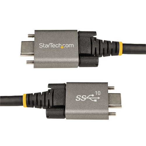 StarTech.com 20" (50cm) Side Screw Locking USB C Cable 10Gbps - USB 3.1/3.2 Gen 2 Type-C Cable - 100W (5A) Power Delivery Charging, DP Alt Mode - Dual Screw Lock - USB-C Cord Charge/Sync