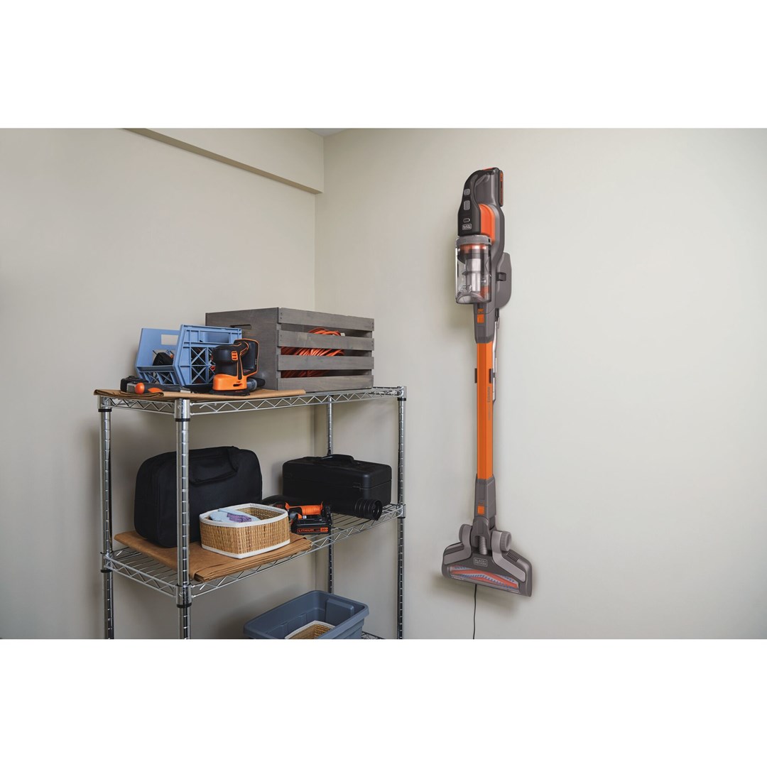 Black & Decker BHFEV182C-QW stick vacuum/electric broom 2-in-1 stick vacuum Battery Dry Bagless Orange  Titanium 2 Ah