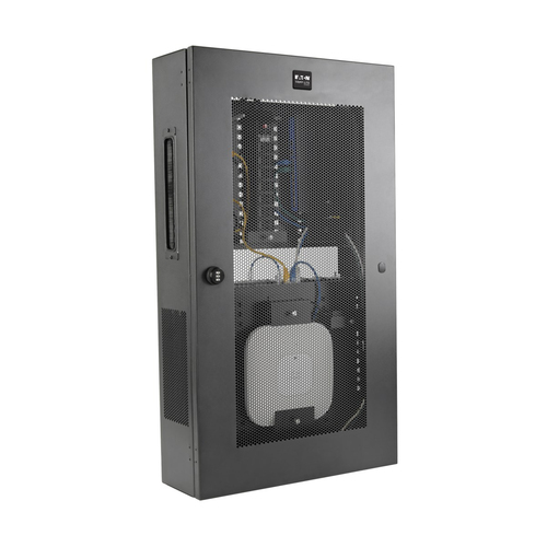 Tripp Lite SRWF6UMOD SmartRack 3U Low-Profile Vertical-Mount Switch-Depth Wall-Mount Structured Wiring Enclosure, Adjustable Equipment Brackets
