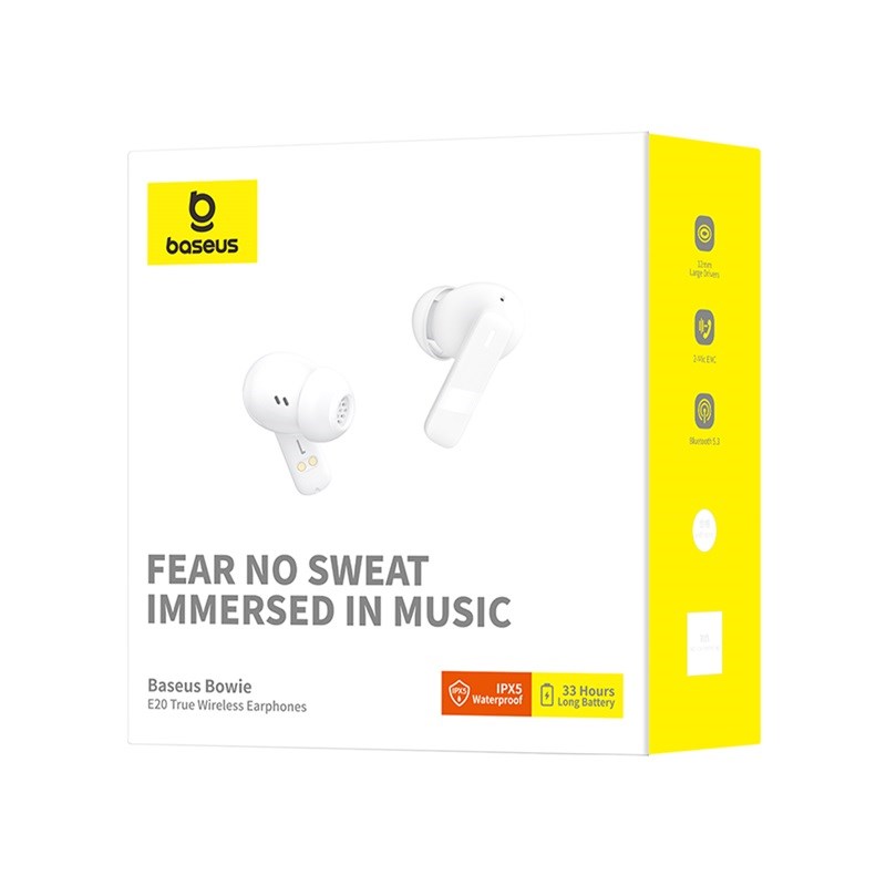 Baseus Bowie E20 Headset Wireless In-ear Calls/Music Bluetooth White