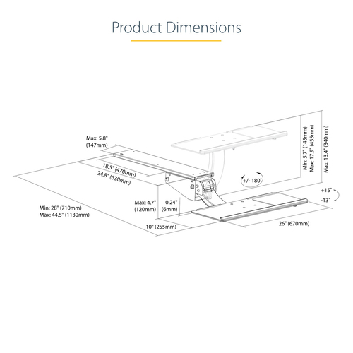 KBTRAYADJ2 - Computer Systems by StarTech.com