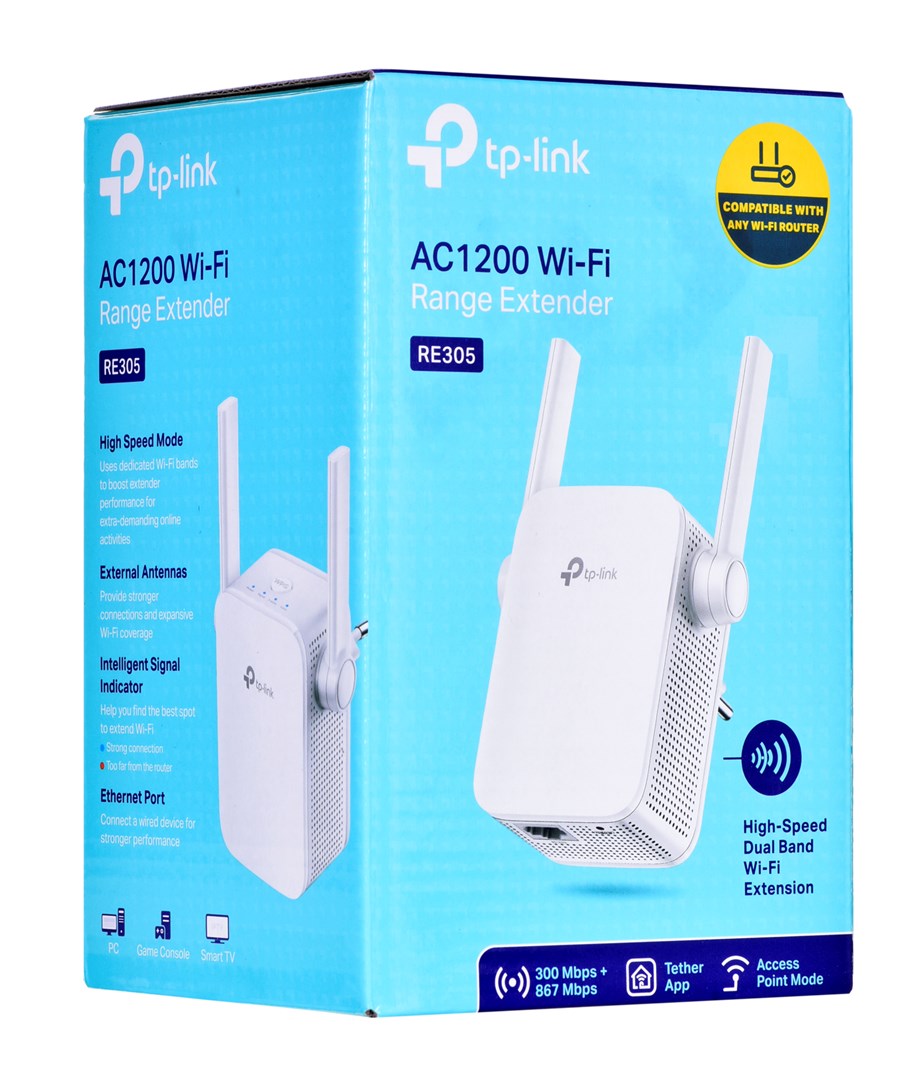 TP-Link AC1200 Mesh Wi-Fi Range Extender, White