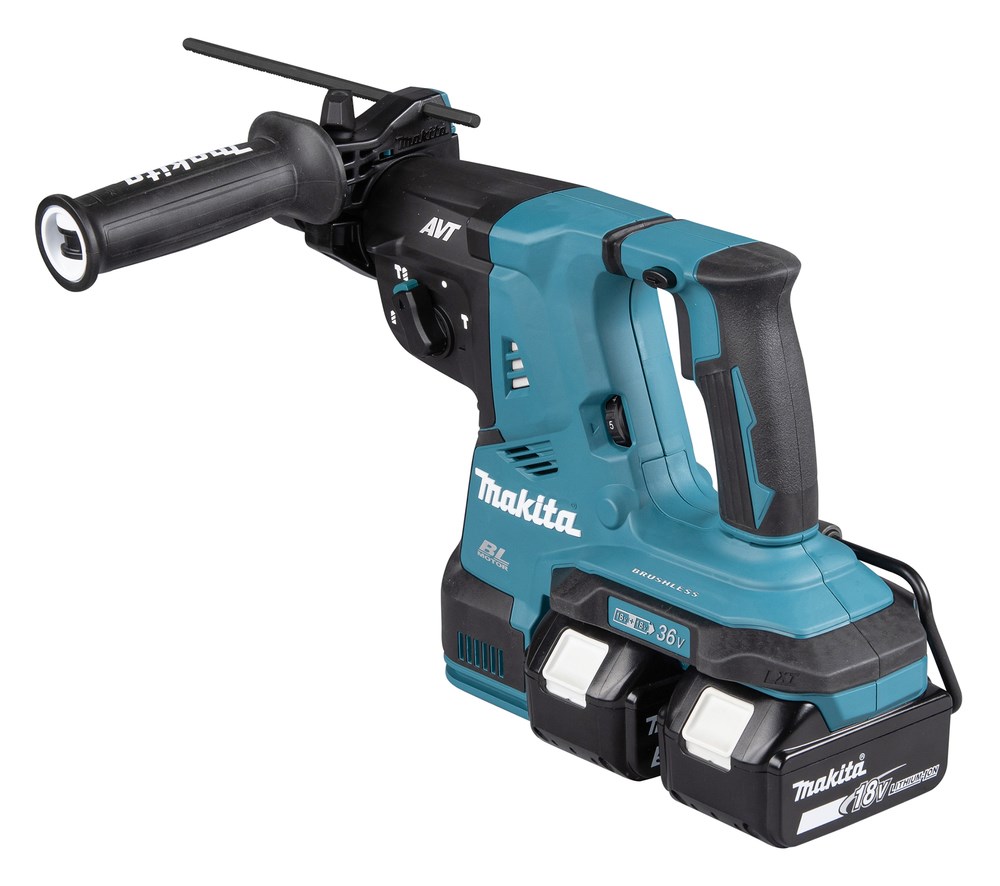 Makita Hammer Drill 2x18V DHR281PT2J 2.9J 2x5.0Ah BL + handle