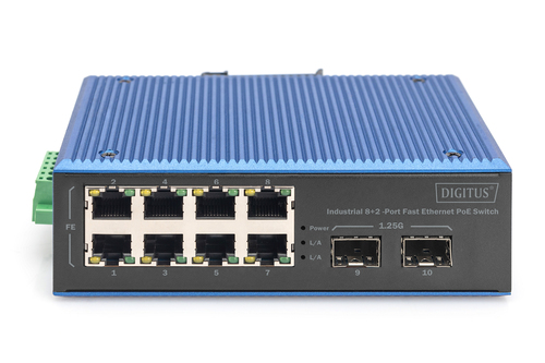 Digitus Industrial 8+2 port Fast Ethernet PoE switch