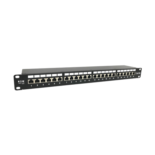 Tripp Lite N252-024-6A-SH 24-Port Cat6a Shielded Patch Panel - 10 Gbps, STP, 110 Punch Down, RJ45, 1U, TAA