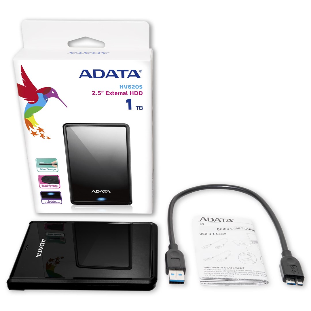 ADATA HV620S external hard drive 1 TB USB Type-C 3.2 Gen 1 (3.1 Gen 1) Black