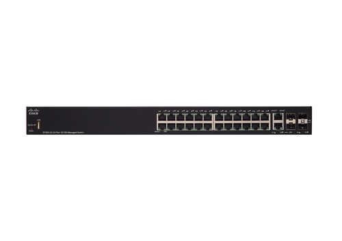 Cisco SF350-24 Managed Switch | 24 10/100 Ports | 4 Gigabit Ethernet (GbE) Combo SFP | Limited Lifetime Protection (SF350-24-K9-UK)