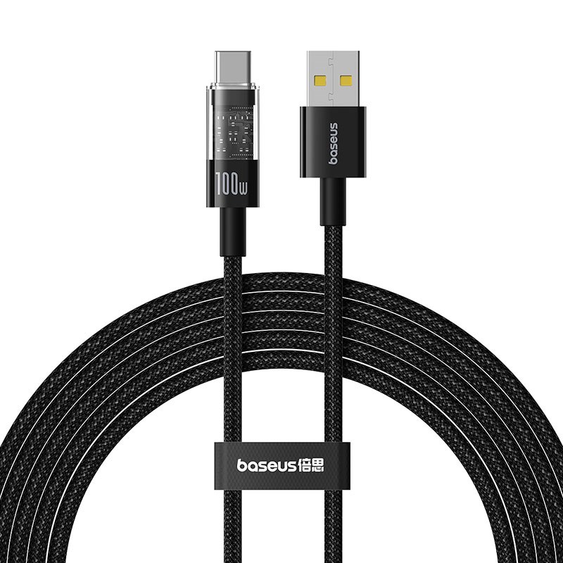 Baseus Gem USB A to USB C fast charging cable 2 m 100 W Black