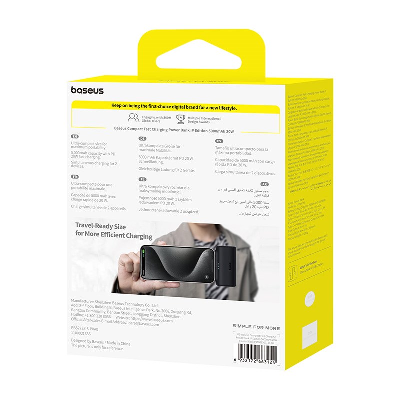 Baseus P10068307113-00 Lithium-ion power bank 5000 mAh Black