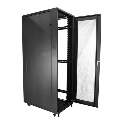 StarTech.com 4-Post 42U Server Rack Cabinet, 19" Data Rack Cabinet for Computer / AV / IT Equipment mount, Rack Server Enclosure with Casters, Full Size Industrial Network Storage