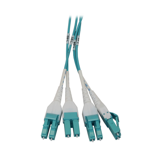 Tripp Lite Preloaded Fiber Panel, 1U - 6x (4x LC/LC Duplex M/M) 8F Trunk Cables, OM4 Multimode, 10 m (32.8 ft.)