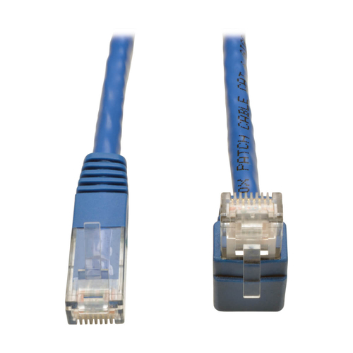 Tripp Lite N204-003-BL-UP Up-Angle Cat6 Gigabit Molded UTP Ethernet Cable (RJ45 Right-Angle Up M to RJ45 M), Blue, 3 ft. (0.91 m)