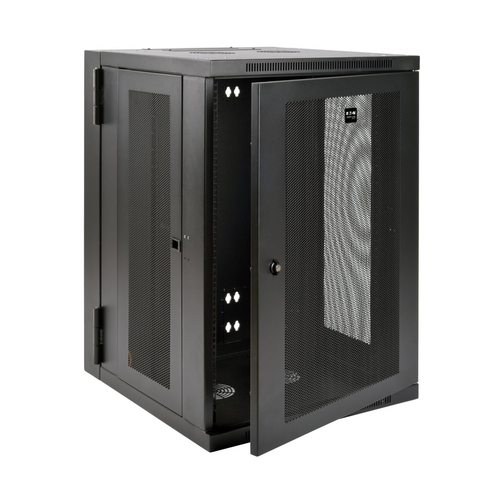 Tripp Lite SRW18USDP SmartRack 18U UPS-Depth Wall-Mount Half-Height Rack Enclosure, Hinged Back