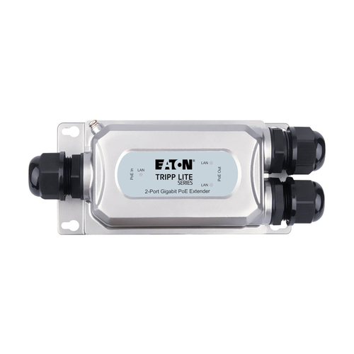 Tripp Lite NPOE-EXT-2X1G30 2-Port Gigabit Ethernet PoE+ Extender/Repeater - Cat5e/6/6a, 95W, IP67, IK10, 328 ft. (100 m)